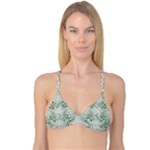 GREEN SNAKE TEXTURE Reversible Tri Bikini Top