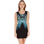 blue and green feather collier Sleeveless Bodycon Dress