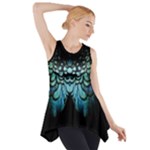 blue and green feather collier Side Drop Tank Tunic
