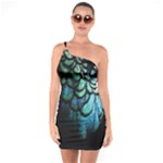 PEACOCK One Shoulder Ring Trim Bodycon Dress
