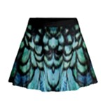 blue and green feather collier Mini Flare Skirt