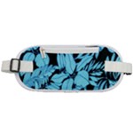 Blue Winter Tropical Floral Watercolor Rounded Waist Pouch