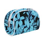 Blue Winter Tropical Floral Watercolor Makeup Case (Small)