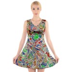 Pop Art - Spirals World 1 V-Neck Sleeveless Dress