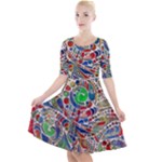 Pop Art - Spirals World 1 Quarter Sleeve A-Line Dress