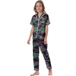 Abstract Art - Adjustable Angle Jagged 2 Kids  Satin Short Sleeve Pajamas Set