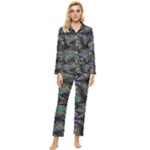 Abstract Art - Adjustable Angle Jagged 2 Womens  Long Sleeve Velvet Pocket Pajamas Set