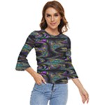 Abstract Art - Adjustable Angle Jagged 2 Bell Sleeve Top