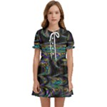 Abstract Art - Adjustable Angle Jagged 2 Kids  Sweet Collar Dress