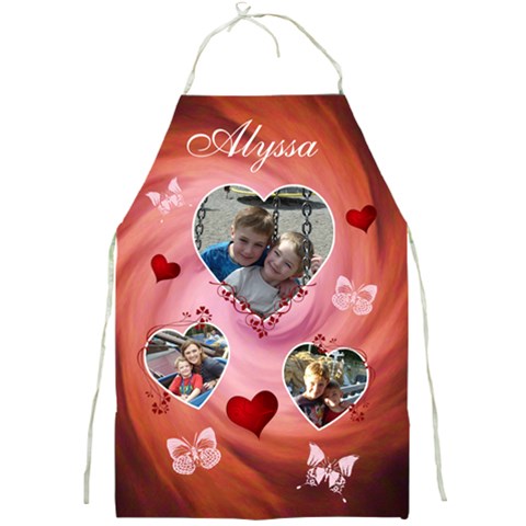 Hearts & Butterfly Full Print Apron By Lmw Front