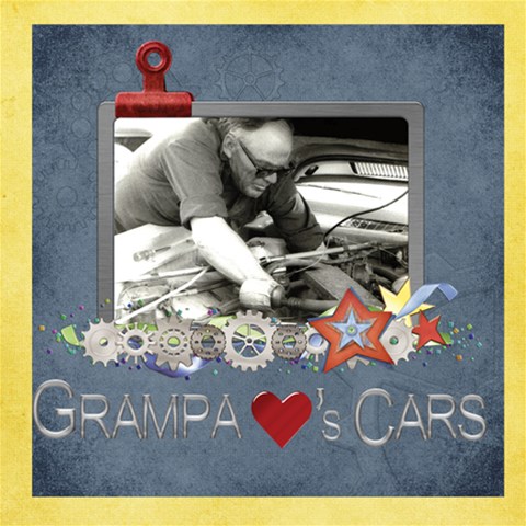 Grandpa Cars By Diann 12 x12  Scrapbook Page - 1