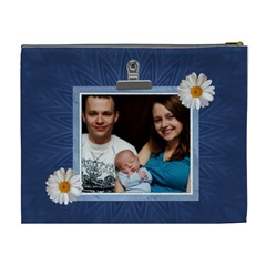 Mom Blue Xl Cosmetic Bag By Lil Back