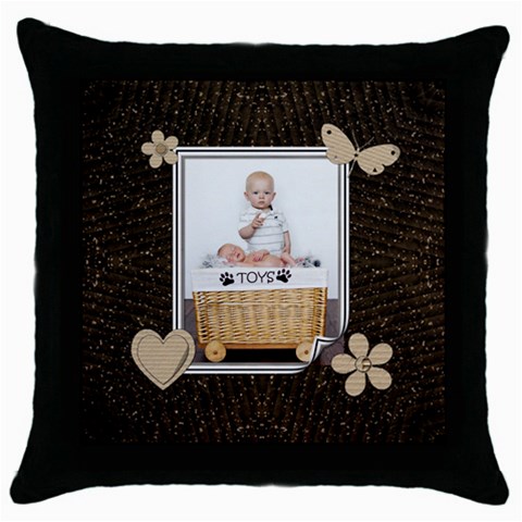 Pretty Brown Throw Pillow Case By Lil Front