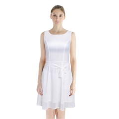 Sleeveless Waist Tie Chiffon Dress