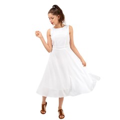 Midi Tie-Back Chiffon Dress