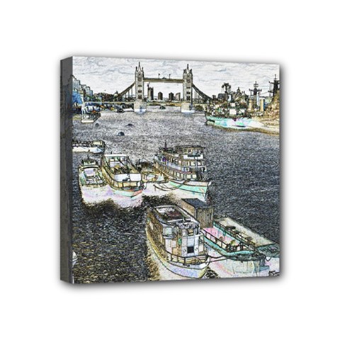 River Thames Art 4  X 4  Framed Canvas Print