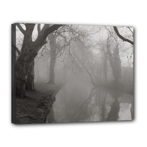 Foggy Morning, Oxford 11  X 14  Framed Canvas Print by artposters
