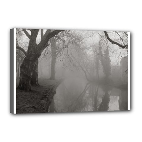 Foggy Morning, Oxford 12  X 18  Framed Canvas Print