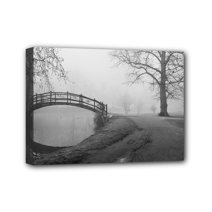 Foggy morning, Oxford 5  x 7  Framed Canvas Print