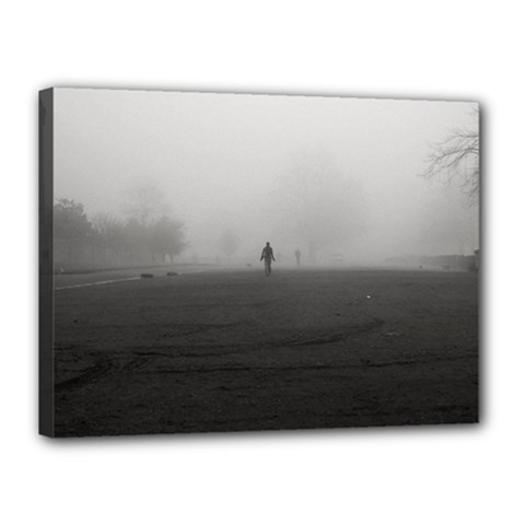 Foggy Morning, Oxford 12  X 16  Framed Canvas Print by artposters