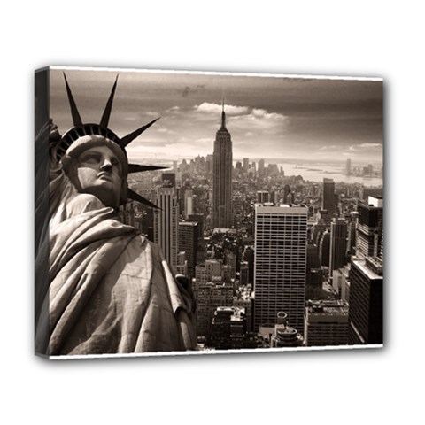 Statue Of Liberty, New York Deluxe Canvas 20  X 16  (stretched) by artposters