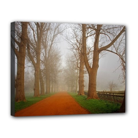 Foggy Morning, Oxford 11  X 14  Framed Canvas Print