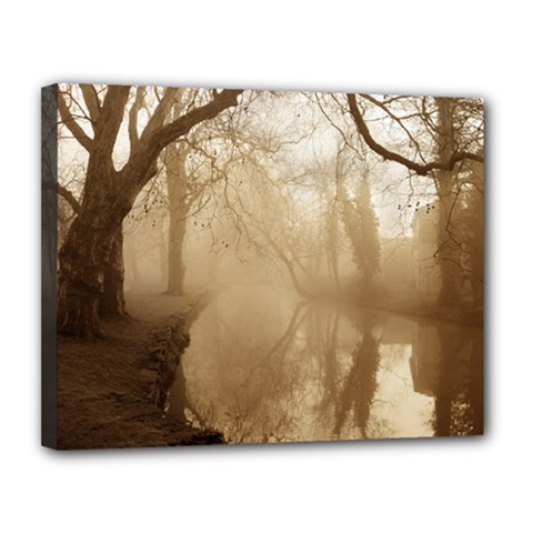 Misty Morning 11  X 14  Framed Canvas Print