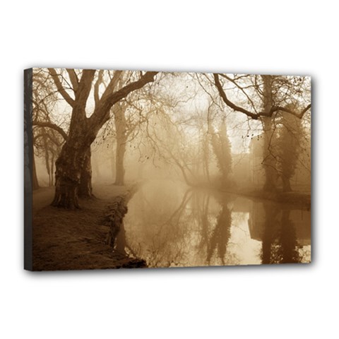 Misty Morning 12  X 18  Framed Canvas Print