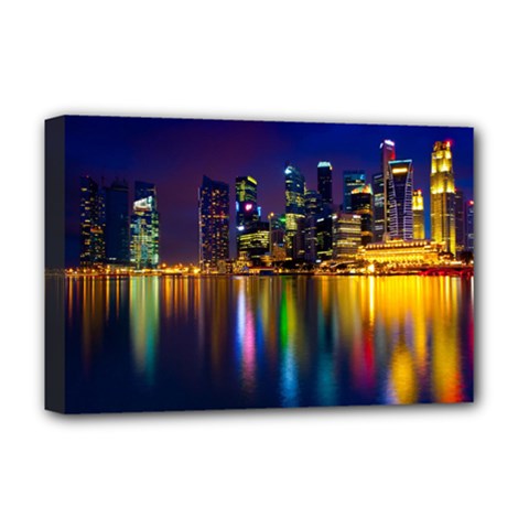 Night View Deluxe Canvas 18  X 12  (stretched) by Unique1Stop