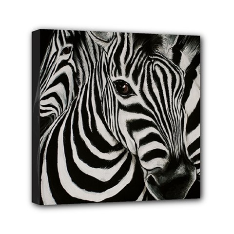 Zebra Mini Canvas 6  X 6  (framed) by cutepetshop