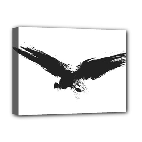 Grunge Bird Deluxe Canvas 16  X 12  (framed)  by magann