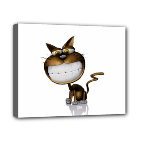 Funny Cat Canvas 10  X 8  (framed) by cutepetshop