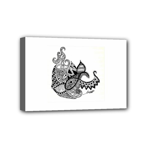 Petal Doodle Mini Canvas 6  X 4  (framed) by EllaTheGiraffe