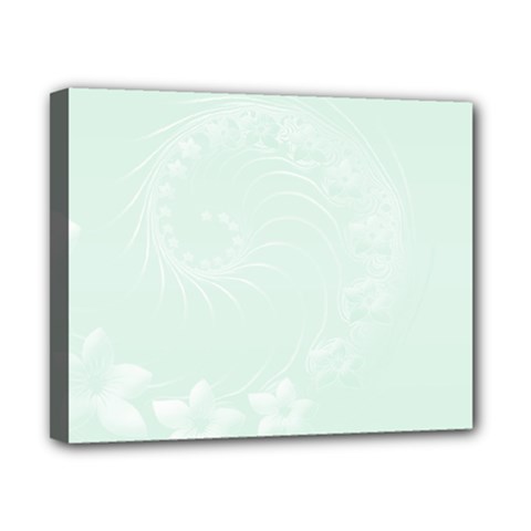Pastel Green Abstract Flowers Canvas 10  x 8  (Framed)
