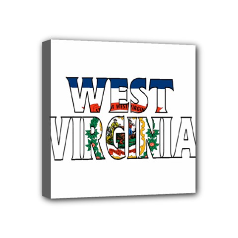 West Va Mini Canvas 4  X 4  (framed)