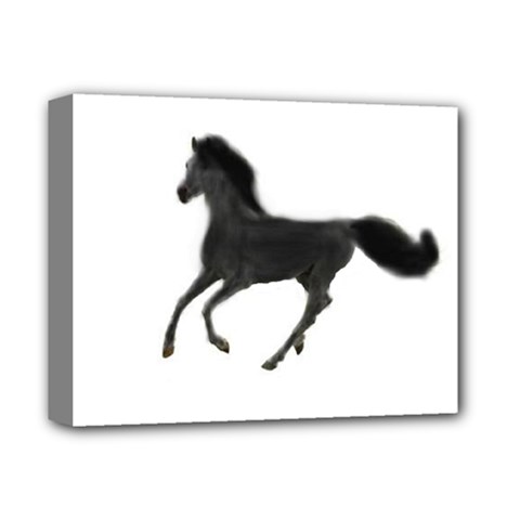 Running Horse Deluxe Canvas 14  X 11  (framed)