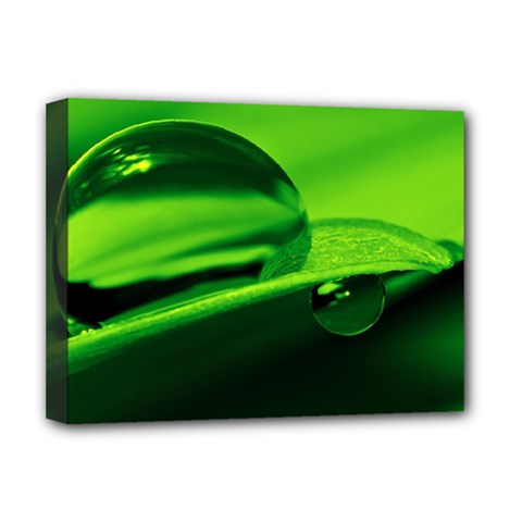 Green Drop Deluxe Canvas 16  X 12  (framed)  by Siebenhuehner