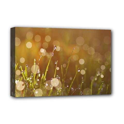 Waterdrops Deluxe Canvas 18  X 12  (framed) by Siebenhuehner