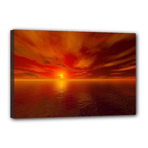 Sunset Canvas 18  X 12  (framed) by Siebenhuehner
