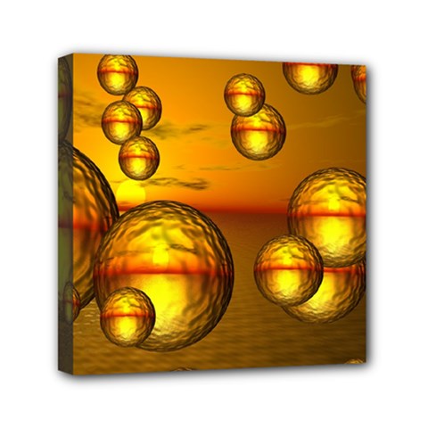 Sunset Bubbles Mini Canvas 6  X 6  (framed) by Siebenhuehner
