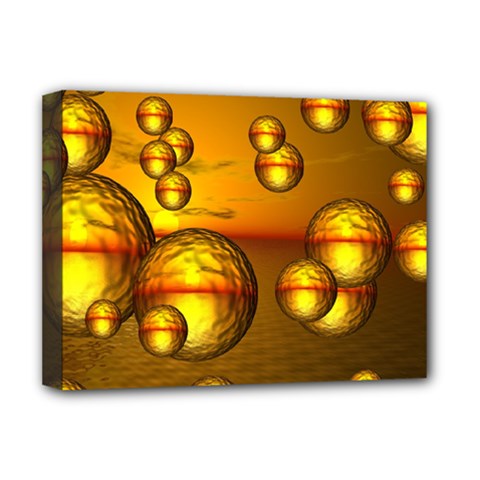 Sunset Bubbles Deluxe Canvas 16  X 12  (framed)  by Siebenhuehner