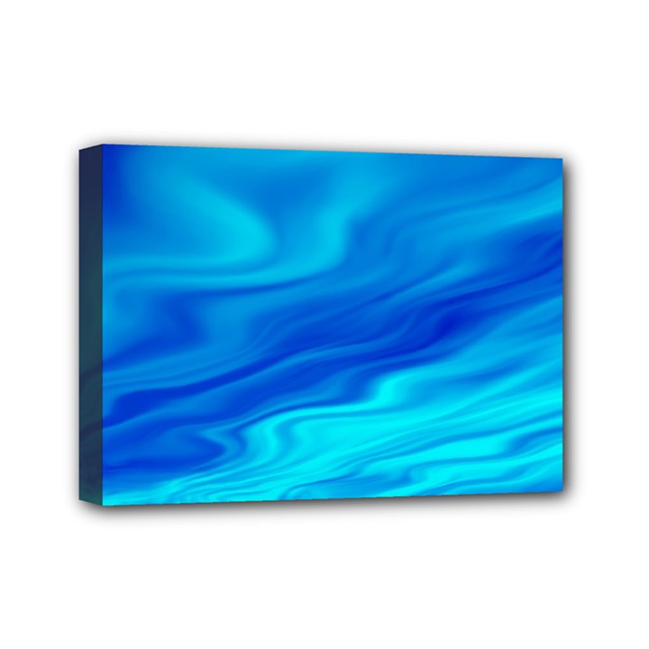 Blue Mini Canvas 7  x 5  (Framed)