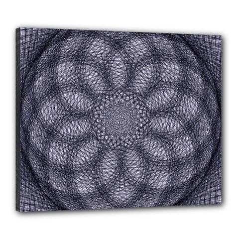 Spirograph Canvas 24  X 20  (framed) by Siebenhuehner