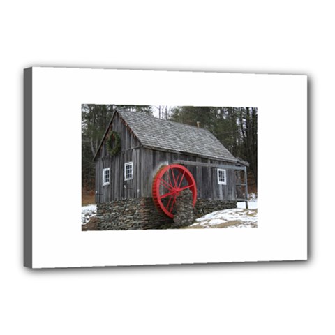 Vermont Christmas Barn Canvas 18  X 12  (framed) by plainandsimple