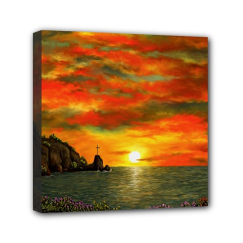 Alyssa s Sunset By Ave Hurley Artrevu - Mini Canvas 6  X 6  (stretched)