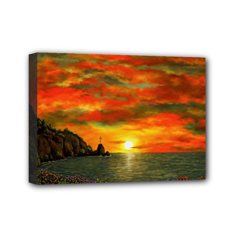 Alyssa s Sunset By Ave Hurley Artrevu - Mini Canvas 7  X 5  (stretched) by ArtRave2