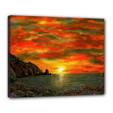 Alyssa s Sunset By Ave Hurley Artrevu - Canvas 20  X 16  (stretched) by ArtRave2