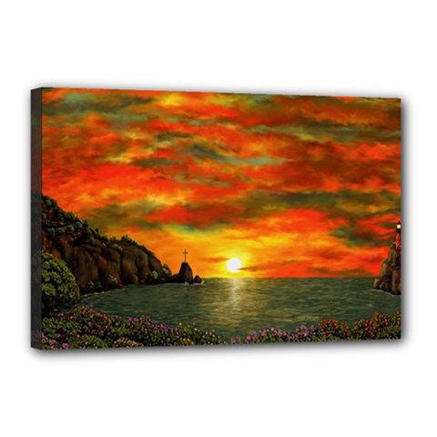 Alyssa s Sunset By Ave Hurley Artrevu - Canvas 18  X 12  (stretched) by ArtRave2