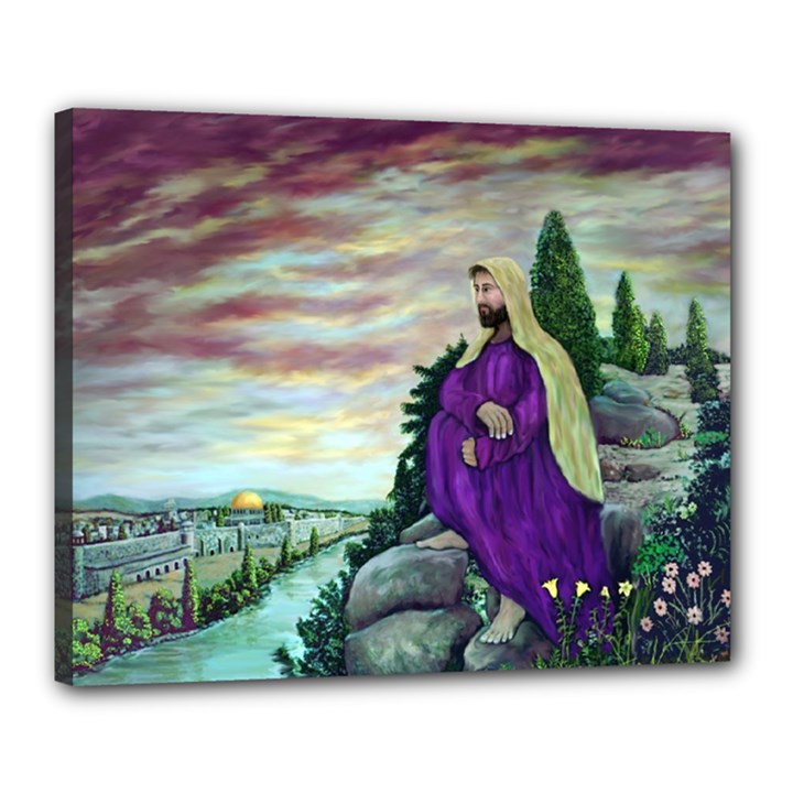 Jesus Overlooking Jerusalem - Ave Hurley - ArtRave - Canvas 20  x 16  (Framed)