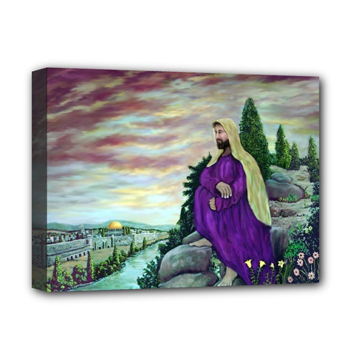 Jesus Overlooking Jerusalem - Ave Hurley - ArtRave - Deluxe Canvas 16  x 12  (Framed) 